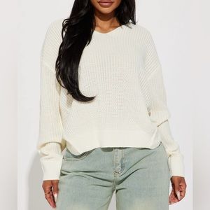 Cream Sweater - can be worn both ways